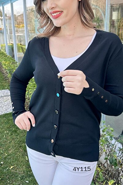 İnce Topuk Knitwear CarDigan 4Y115 - ButtoneD