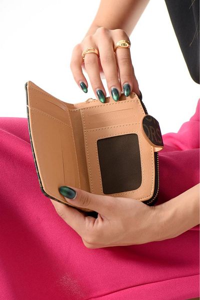ImPolo Berry Blackcamel Printed Women's Hand Wallet 11.5X15.5 Size