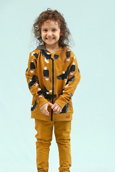 Walkiddy Kartal Desenli Organik Çocuk Sweat Ceket
