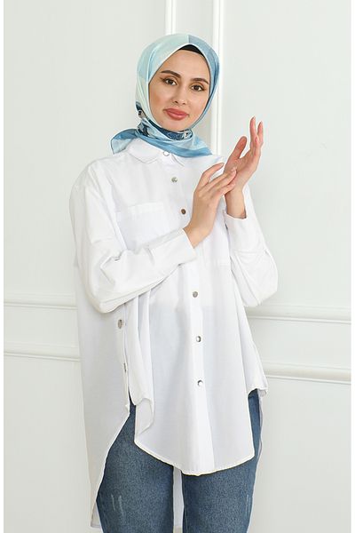 sefamerve Μπλε Φουλάρι Karaca Rayon - 81054-04