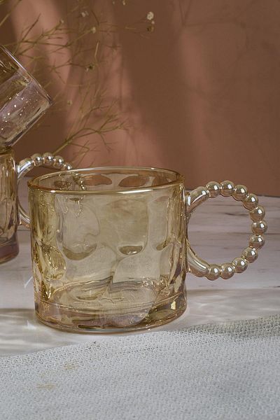 Perotti Ringo Stone Amber Bead Handled 200ml 4-Piece Mug