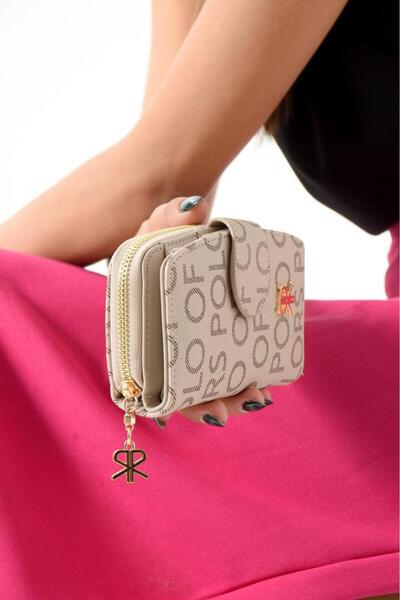 ImPolo BerryTaşRengiEmpirme Друк Жіночий гаманець розміром 11,5x15,5