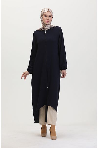 sefamerve Τονίκ με φερμουάρ ασύμμετρης κοπής 1047-01 Navy Blue