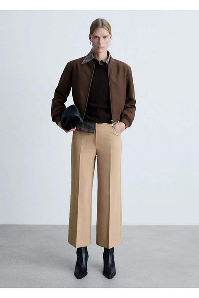MANGO Woman Wideleg pants with pens