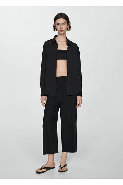 MANGO Woman Wideleg linen pants