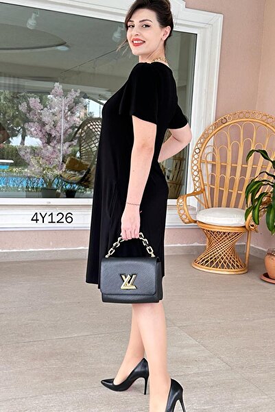 İnce Topuk Kolları Volanlı Buzi Elbise 4Y126