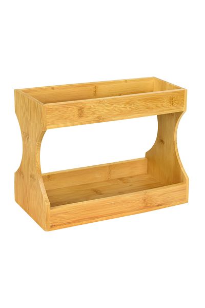Ahşap 2-Tier Countertop Organizer Shelf - Spice Rack Stand