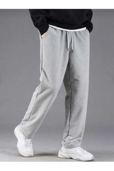 yg ydn giyim Gray Baggy Fit Straight Leg Comfortable Sweatpants