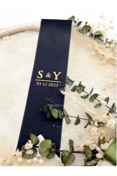 İsabella Accessories Gelin Damat Isimli Tören Takı Kurdelesi Kişiye Özel Bask...