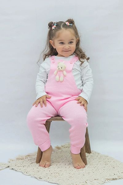 Pijamayo Unisex Baby and Kids Knitwear Winter Overalls - with Teddy Bear