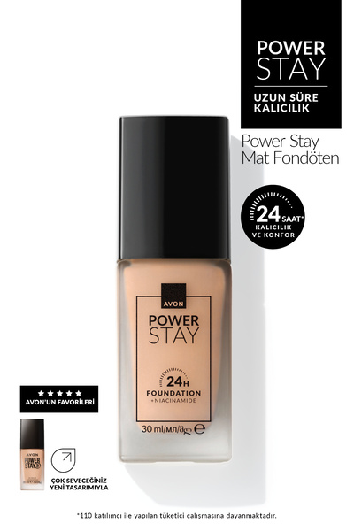 AVON Power Stay Mat Fondöten-225G SOFT BEIGE
