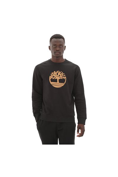 Timberland Λογότυπο Kennebec River Tree - Ανδρικό μαύρο φούτερ, Crew Neck