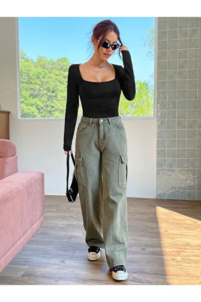 zaccana z Γυναικείο κορμάκι από μεταξωτό ζέρσεϊ με τετράγωνο γιακά και μακριά...