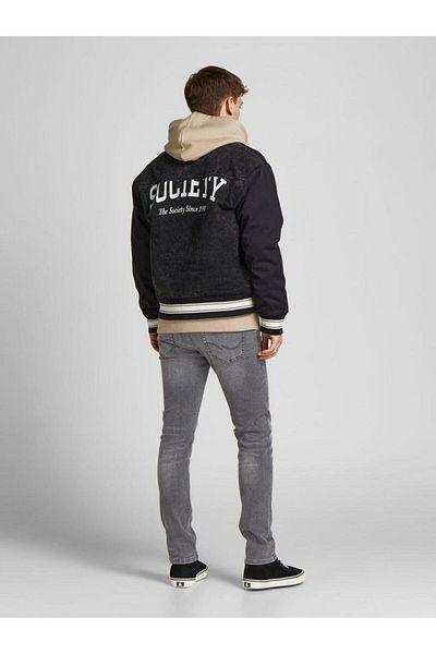 Jack & Jones بنطال جينز جاك آند جونز رمادي بقصة ضيقة للرجال Jjıglenn Jjorıginal Mf
