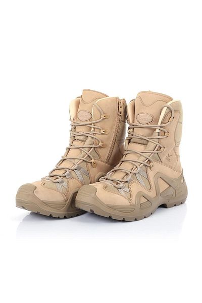 Vogel M1491 Μπεζ Desert Color Military Boots με φερμουάρ 4 εποχών