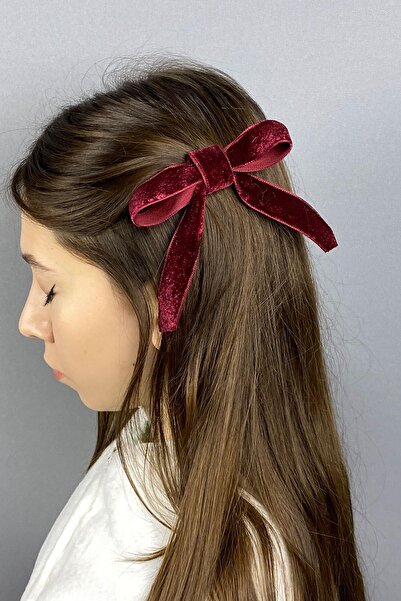 Limelia Бордова шпилька для волосся з оксамитовою стрічкою та бантиком