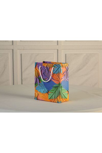 ÇABUKLAR Cardboard Bag Bellows Tropical (20X10X23,5 cm) - 1 Piece