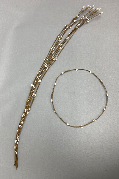 Limelia Coroană de sârmă cu semințe albe 10 bucăți