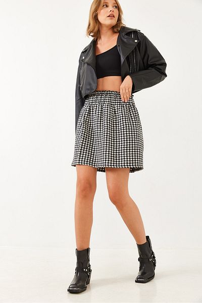Bianco Lucci Dámská minisukně Gipe Detailed Houndstooth 0169 60251859