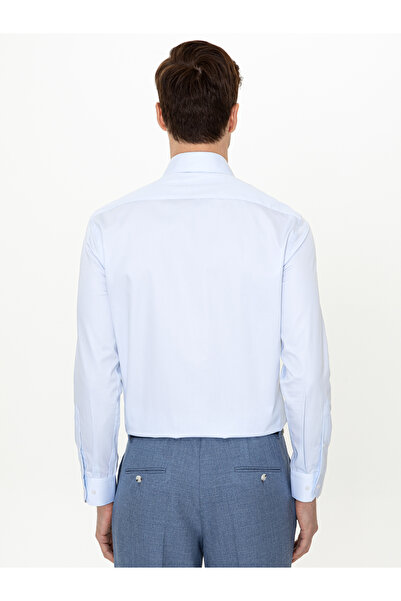 Cacharel Açık Mavi Slim Fit %100 Pamuk İtalyan Yaka Klasik Gömlek 50250845-VR003