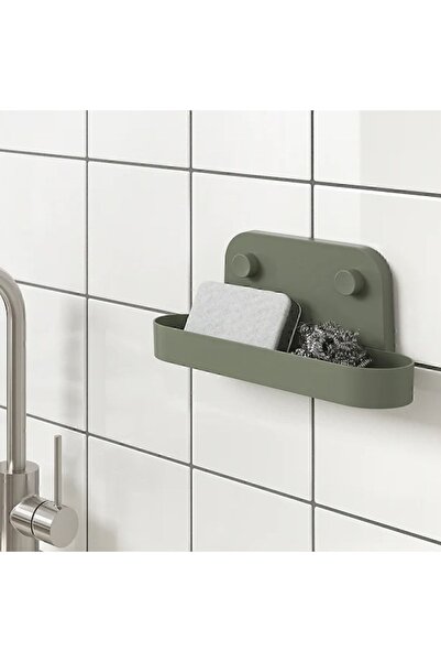 IKEA Öbonas 28x12 Cm Vantuzlu Mutfak Duvar Baharat Rafı Yeşil