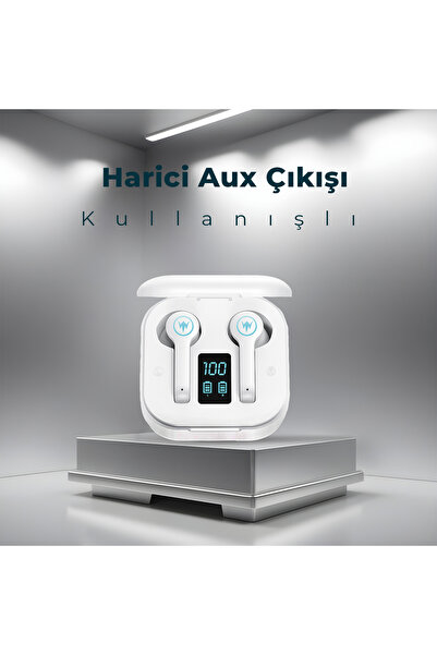 Moodix Ki23k49 Bluetooth Earbuds White Lcd Display