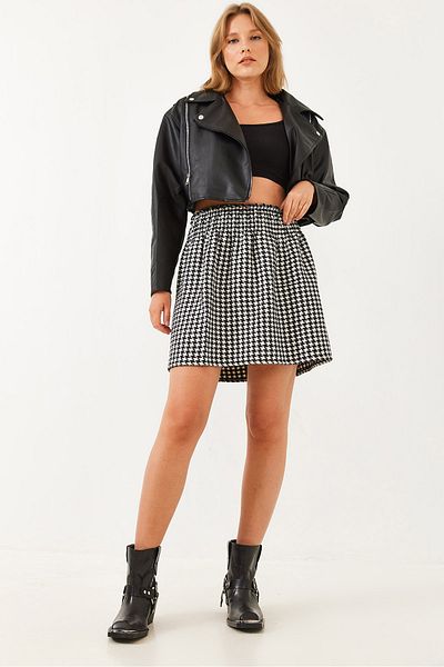 Bianco Lucci Dámská minisukně Gipe Detailed Houndstooth 0169 60251859