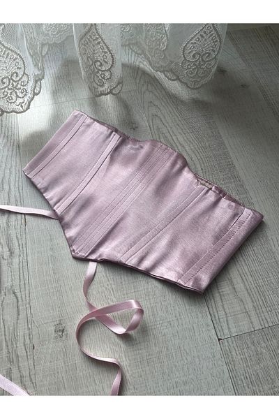 MARSTR Pink Satin Coquette Lolita Waist Corset, over Dress (Measure Your Waist in Summer) No Returns