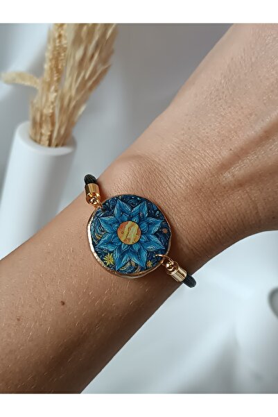 La fee aksesuar Parlak-yıldızlı Gece Vincent Van Gogh Polimer Kil Bileklik EL...