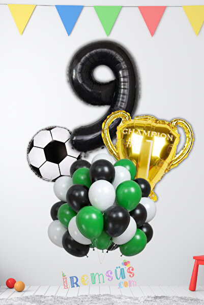 mypartyready 9 Yaş Doğum Günü Partisi Şampiyon Konsept Folyo Helyum Balon Süs...