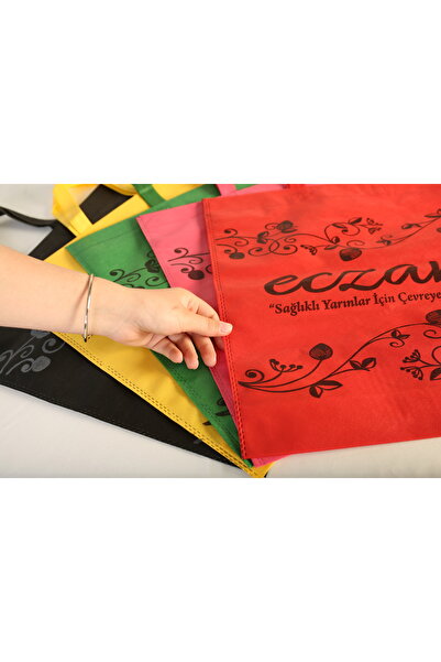 ÇABUKLAR Eczane Bez Çanta Körüklü 5 Renk Çiçekli (40x10x40 cm) - 50 Adet