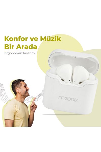 Moodix Ki23kt03 Bluetooth-Kopfhörer, Weiß