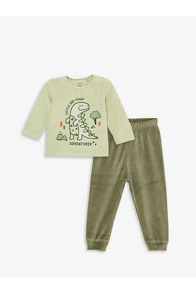 LC Waikiki Lw - Crew Neck Long Sleeve Printed Baby Girl Pajama Set