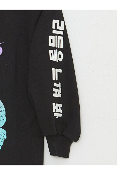 LC Waikiki Lw - Polo Collar Printed Long Sleeve Girl's Dress