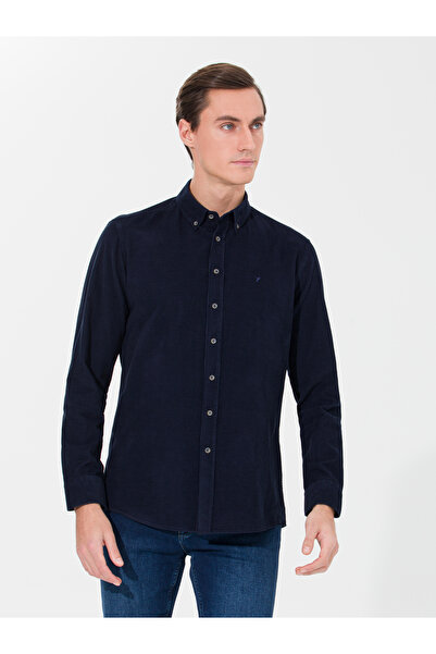 Cacharel Lacivert Slim Fit Uzun Kollu Gömlek 50257239-VR033