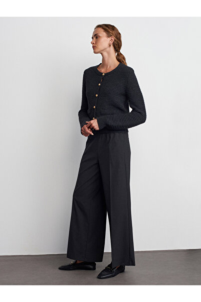 Dilvin 71556 Drawstring Tied Trousers-Anthracite