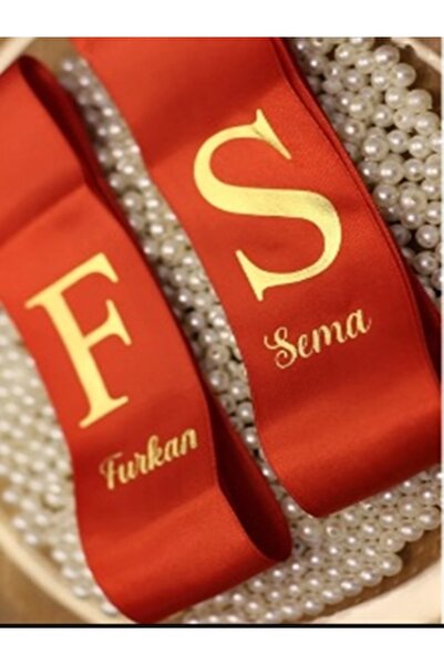 İsabella Accessories Gelin Damat İsimli Tören Takı Kurdelesi Kişiye Özel Bask...