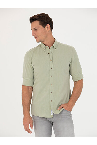 Cacharel Haki Slim Fit Uzun Kollu Gömlek 50265476-VR027