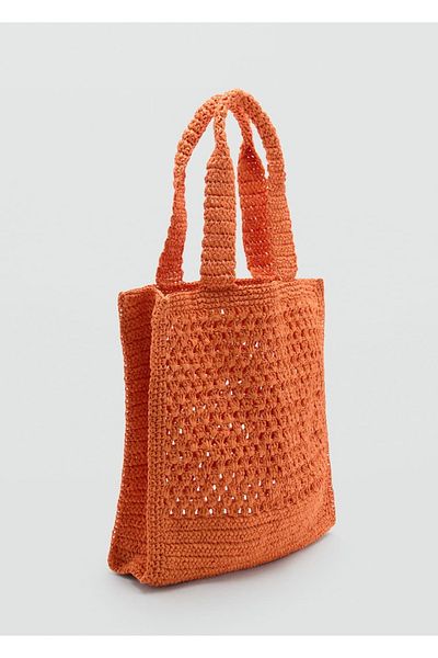 MANGO Woman Shopper-Tasche aus Naturfaser