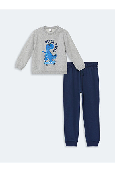 LC Waikiki Lcw Bisiklet Yaka Baskılı Erkek Bebek Sweatshirt Ve Eşofman Alt 2'...