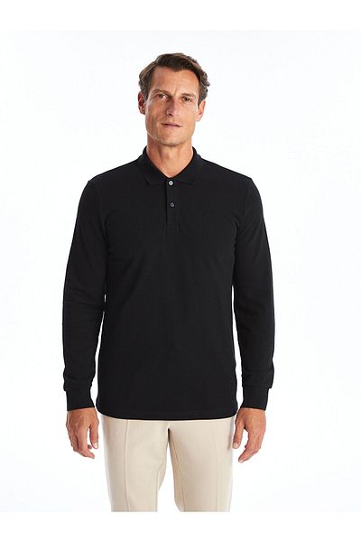 LC Waikiki Ανδρικό μπλουζάκι Lw - Polo Neck μακρυμάνικο Pique