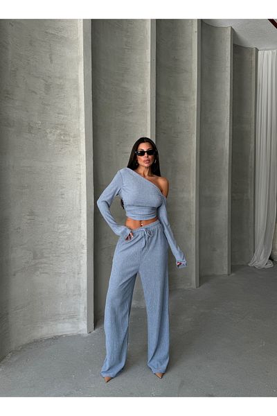 Ekim Store Set de pantaloni bluză cu guler clasic