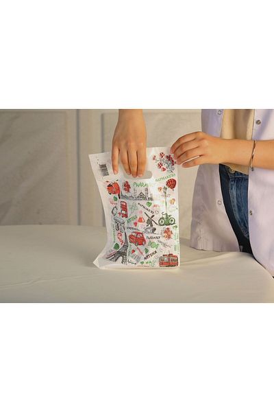 ÇABUKLAR Pharmacy Bag Bio European Themed Medium Size (20X30 cm) - 100 Pieces