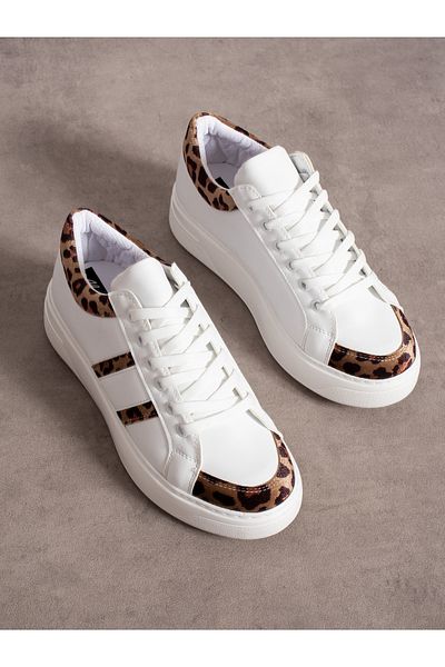 Alemdar Shoes Pantofi de damă ELEGIA alb cu detalii leopard