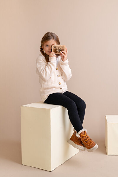 kids A more Adia Nubuk Peluş Kürklü Kız Çocuk Bot Tarçın Rengi