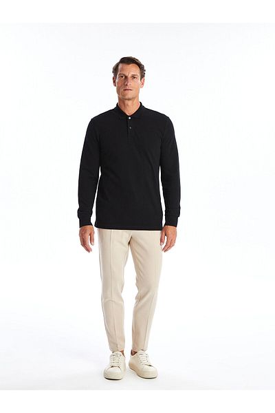 LC Waikiki Ανδρικό μπλουζάκι Lw - Polo Neck μακρυμάνικο Pique