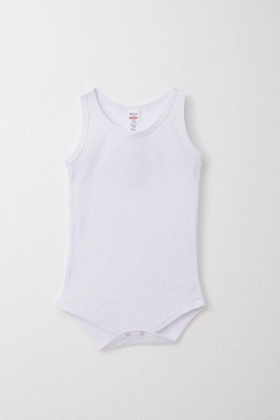 Breeze White Baby Boy Bodysuit - Snap, Jacquard and Heart Pattern, 9 Months-3 Years