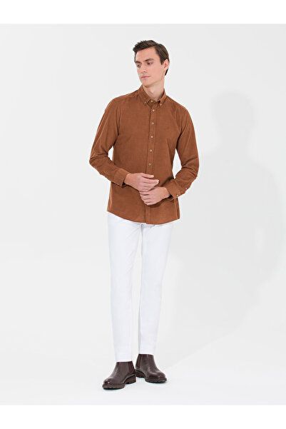 Cacharel Açık Kahverengi Slim Fit Uzun Kollu Gömlek 50257239-VR002