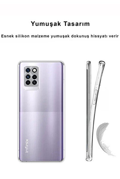 CEPSTOK İnfinix Note 10 Pro Kılıf Şeffaf Kamera Korumalı Yumuşak Silikon