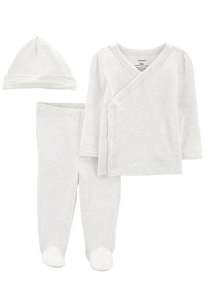 Carter's مجموعة Layette Baby مكونة من 3 قطع علوية وسفلية 1o970110 رمادي
